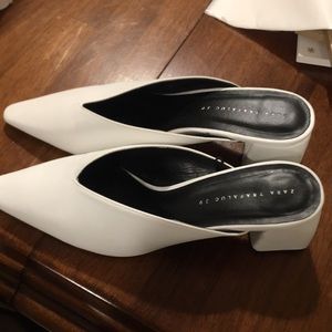 Zara white leather mules. Size 39.